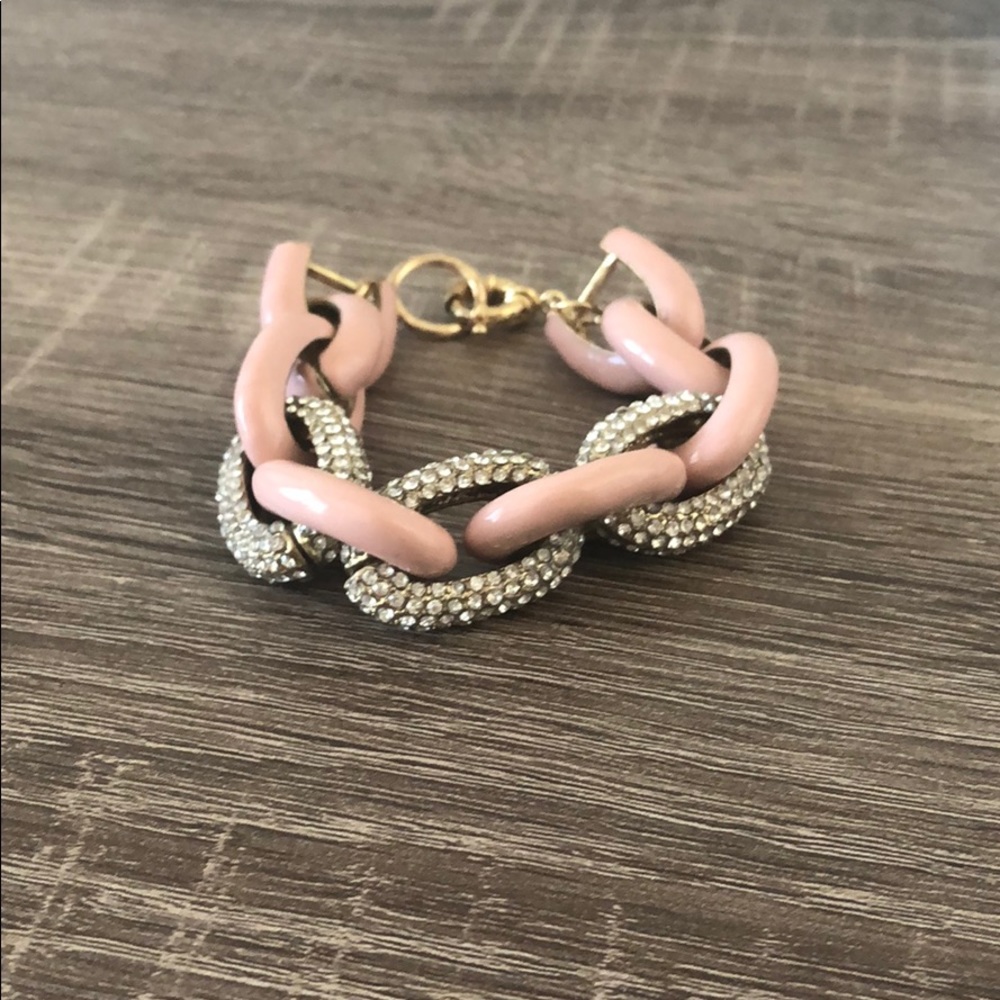 Blush, Gold, & Rhinestone Bracelet - Picture 2 of 5